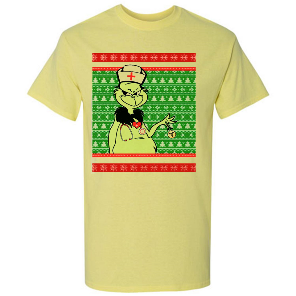 Grinch Nurse Ugly Christmas Sporty T-Shirt PINGPONG - Shirt