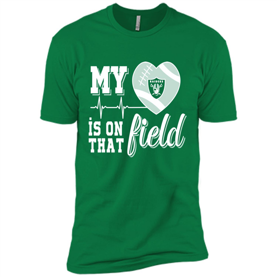 Oakland Raiders Football My Heart is on that Field - Premium Short Sleeve T-Shirt