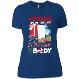 Working On My Santa Body Funny Christmas Gift Sleeve Xmas - Ladies' Boyfriend T-Shirt