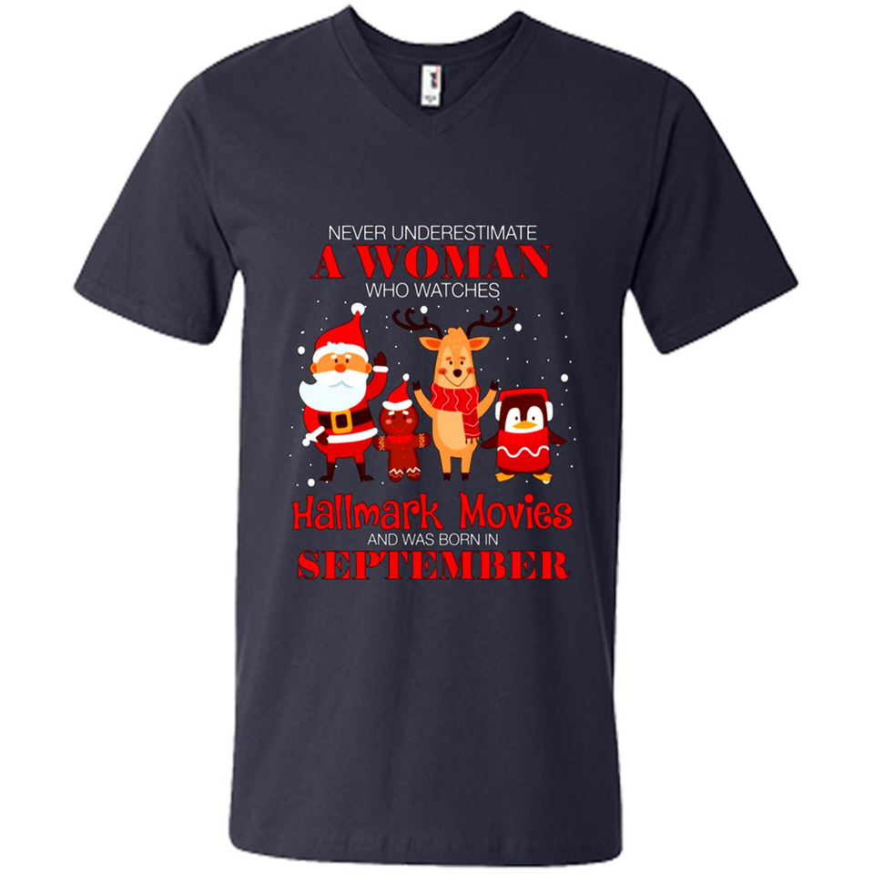 Never Underestimate A September Woman Watches Hallmark Movies Sweatshirt PINGPONG
