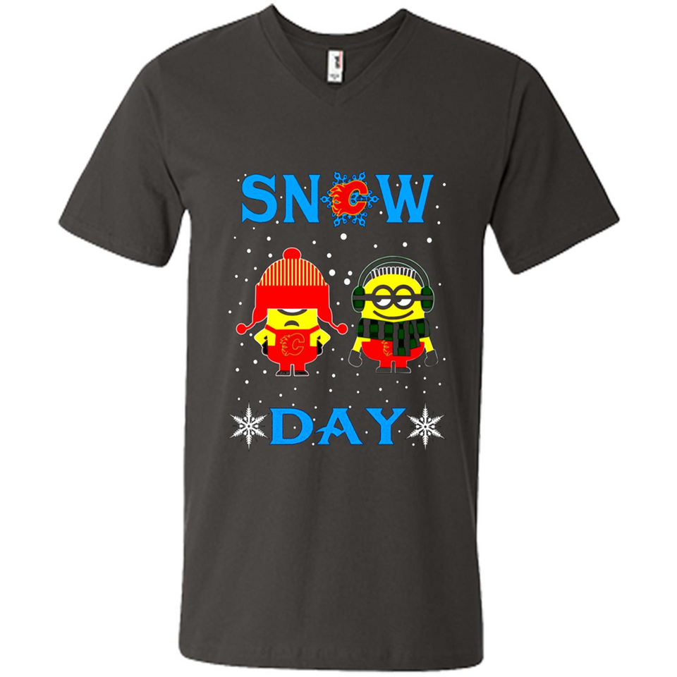Snow Day Shirt For Calgary Flames Vs Minion Fans pingpong