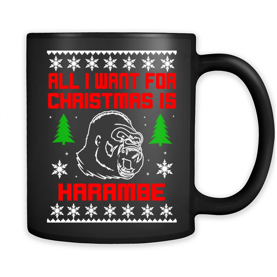 All I Want For Christmas Is HarambeT Rex Attack Reindeer ugly sweater PINGPONG