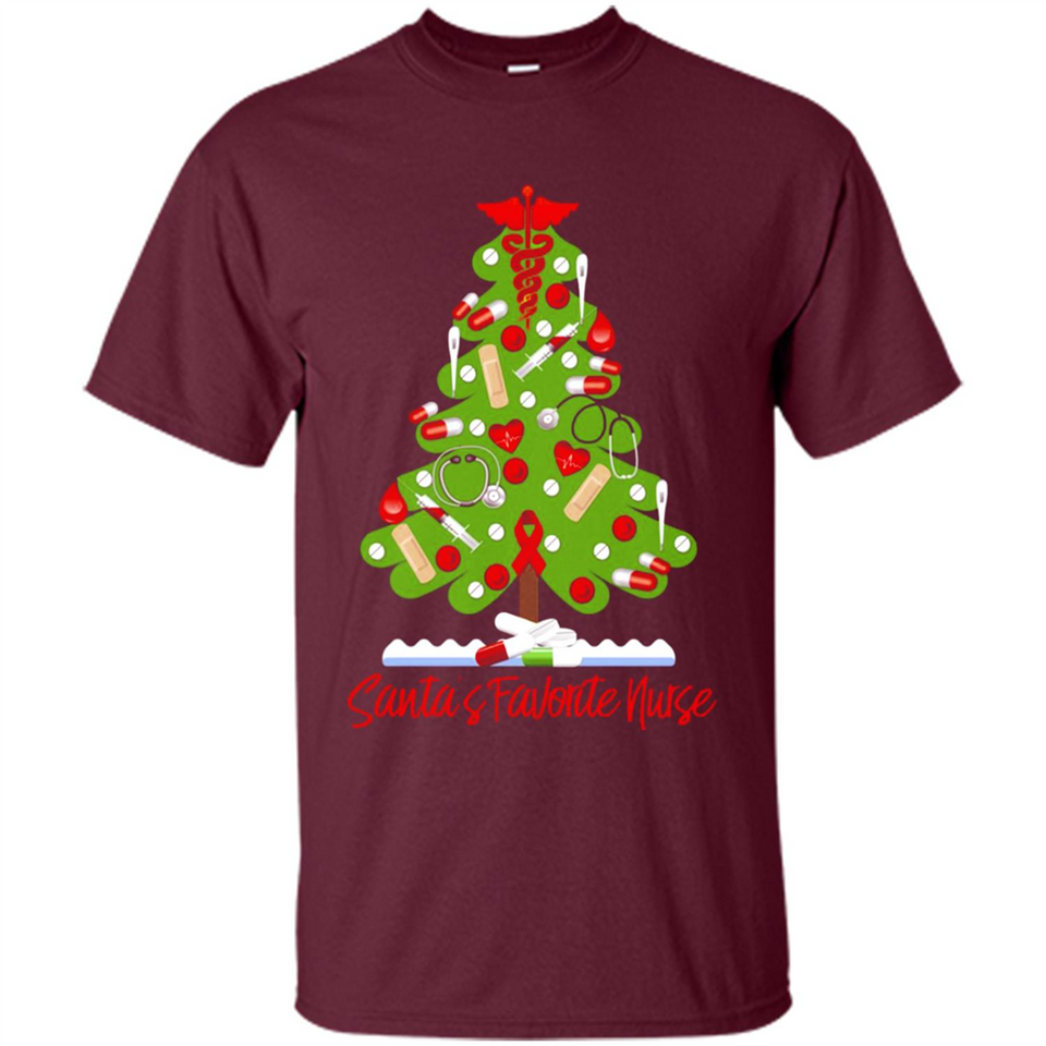 Santa's Favorite Nurse Christmas Tee