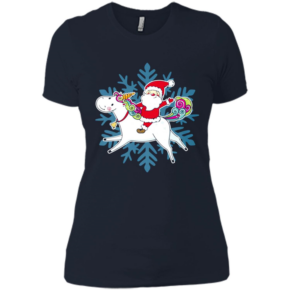 Unicorn And Santa Christmas 1 - Ladies' Boyfriend T-Shirt