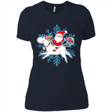 Unicorn And Santa Christmas 1 - Ladies' Boyfriend T-Shirt