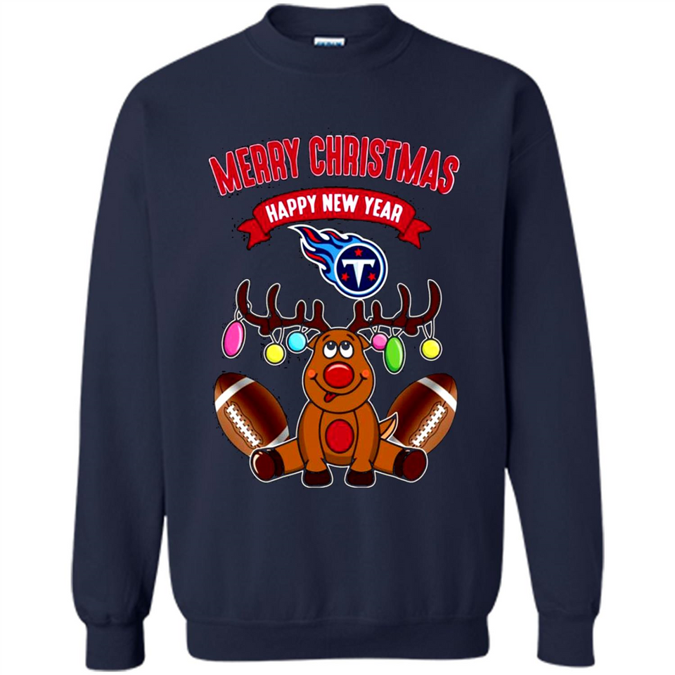 Tennessee Titans NFL Reindeer Funny Merry Christmas And Happy New Year
