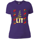 Funny Lets Get Lit Christmas Tree - Ladies' Boyfriend T-Shirt