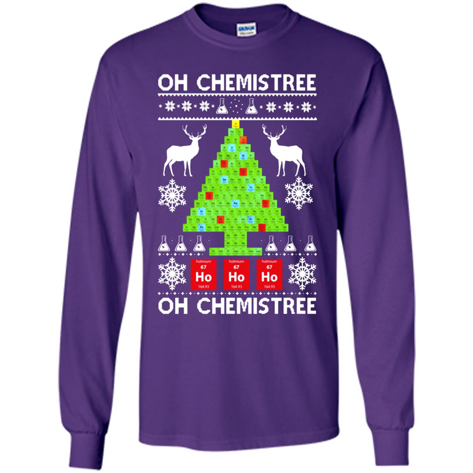 Oh Chemistree, Oh Chemistree Christmas Ugly Sweater - Long Sleeve T-Shirt