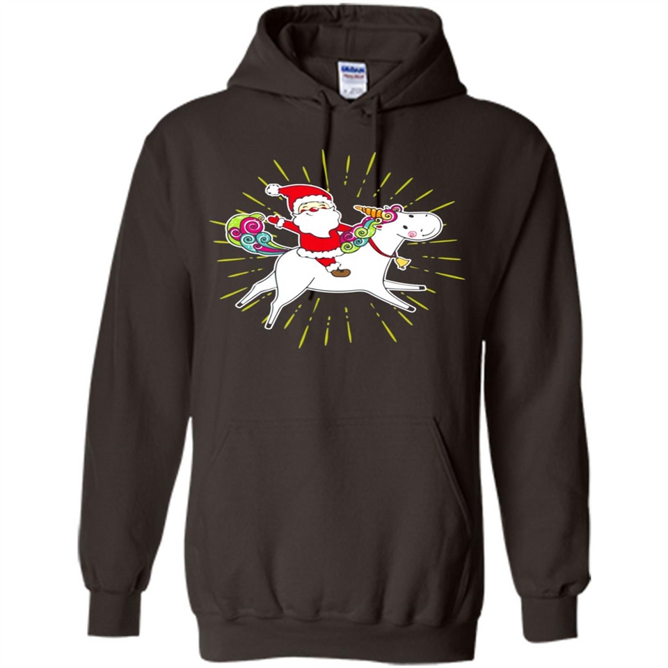 Unicorn And Santa Christmas - Hoodie