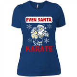 Even Santa Does Karate - Funny Karate - Ladies' Boyfriend T-Shirt
