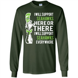 Shirt For Dr Seuss Cat And Seattle Seahawks Fans - Long Sleeve T-Shirt