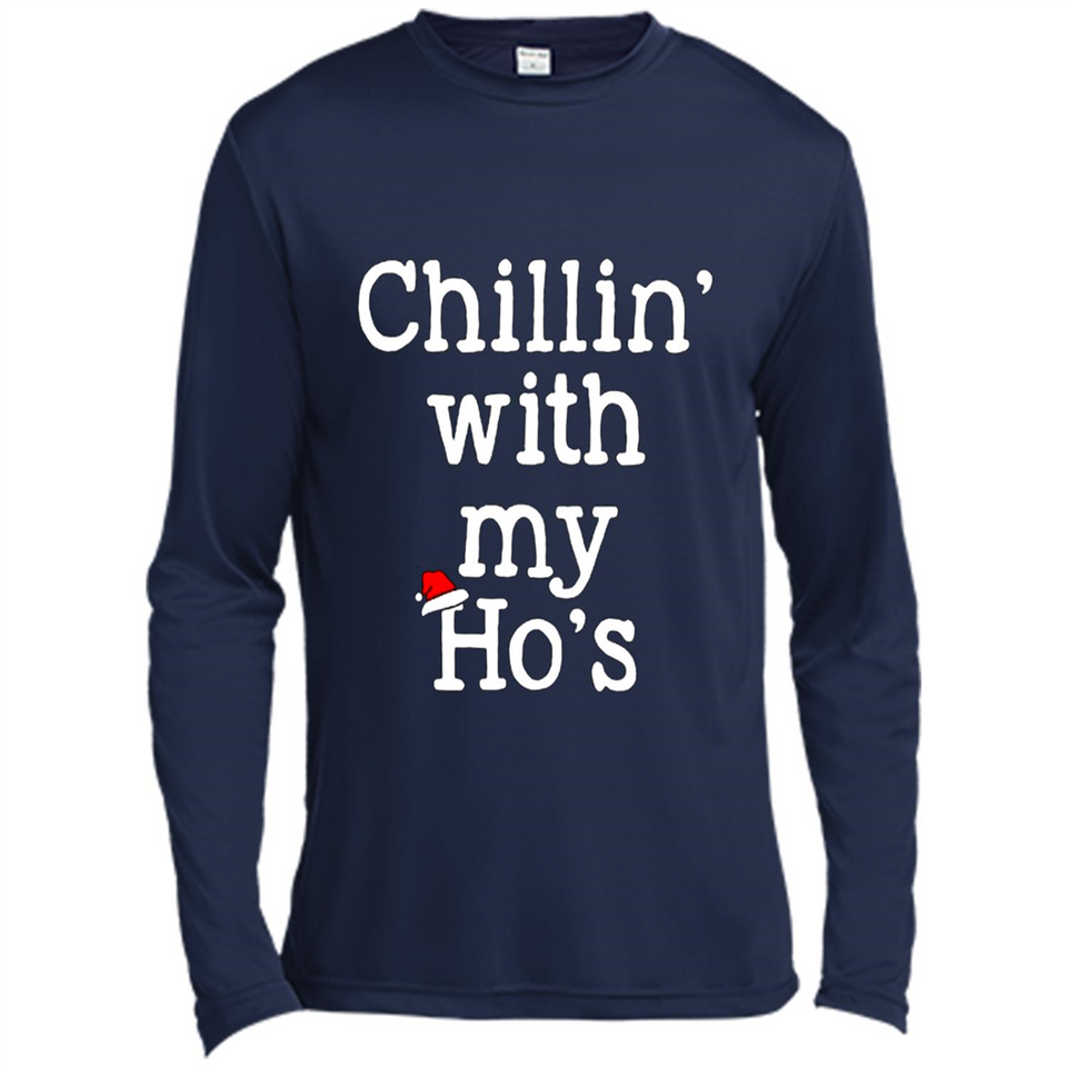 Chillin With My Ho's Funny - Canvas Long Sleeve T-Shirt