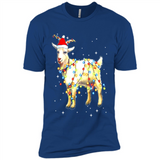 Christmas Lights Goat Wearing Santa Hat Funny Xmas - Premium Short Sleeve T-Shirt