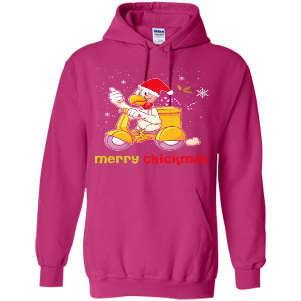 Funny Santa Christmas Chicken Shirt - Merry Chickmas - Hoodie