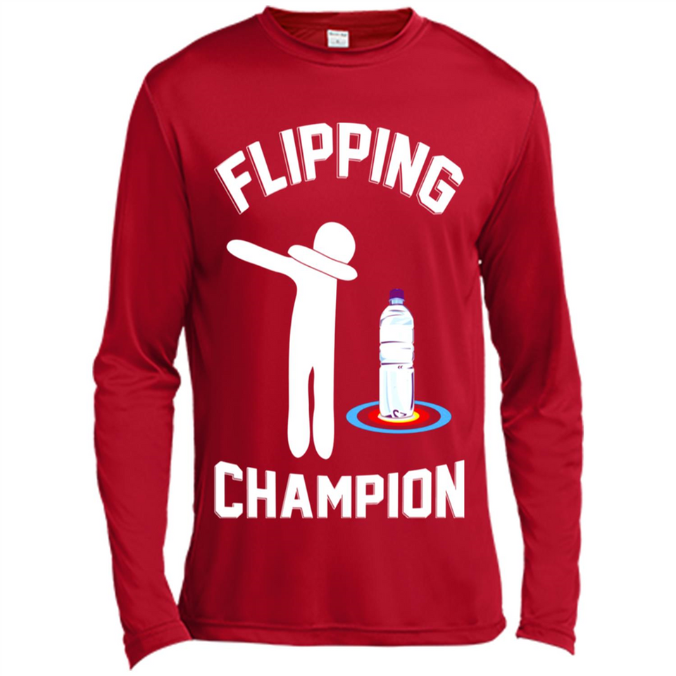 Water Bottle Flipping Tshirt Dabbing Flipping Champion - Canvas Long Sleeve T-Shirt