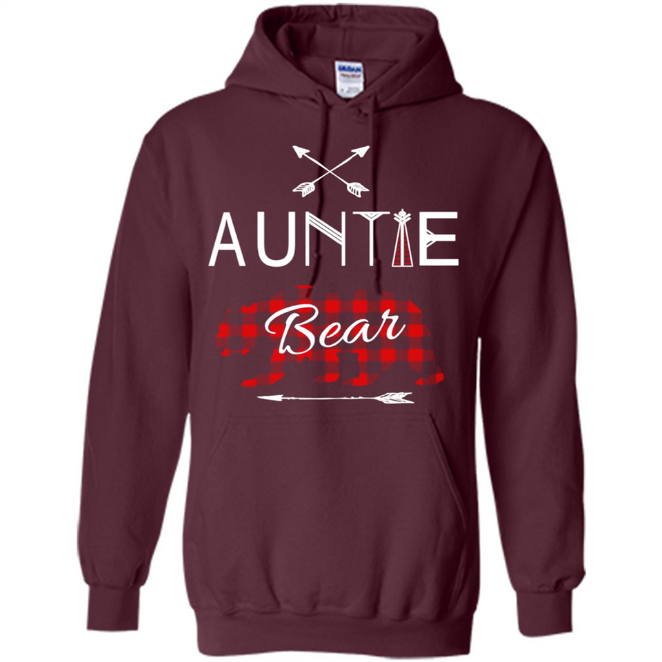 Aunt Shirt Buffalo Plaid Family Camp Bear Tee - Hoodie