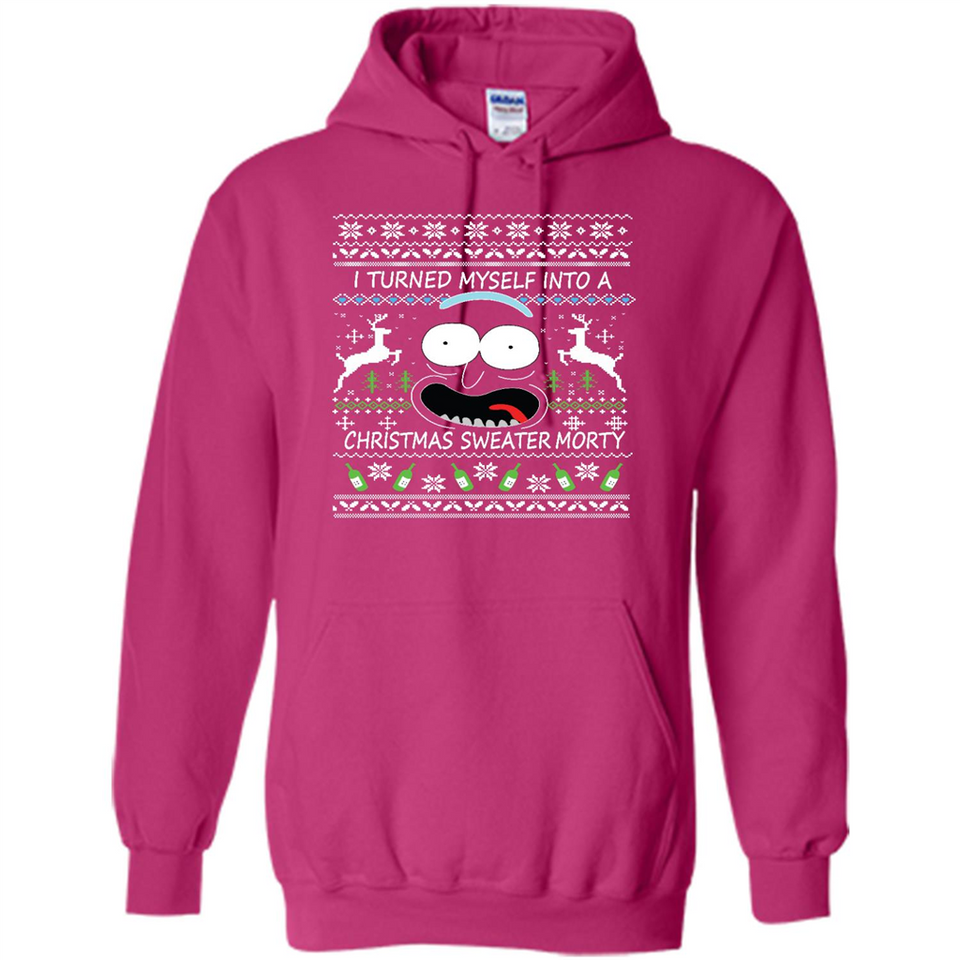 RICK AND MORTY-I TURNED MYSELF INTO A CHRISTMAS SWEATER MORTY UGLY XMAS SWEATER