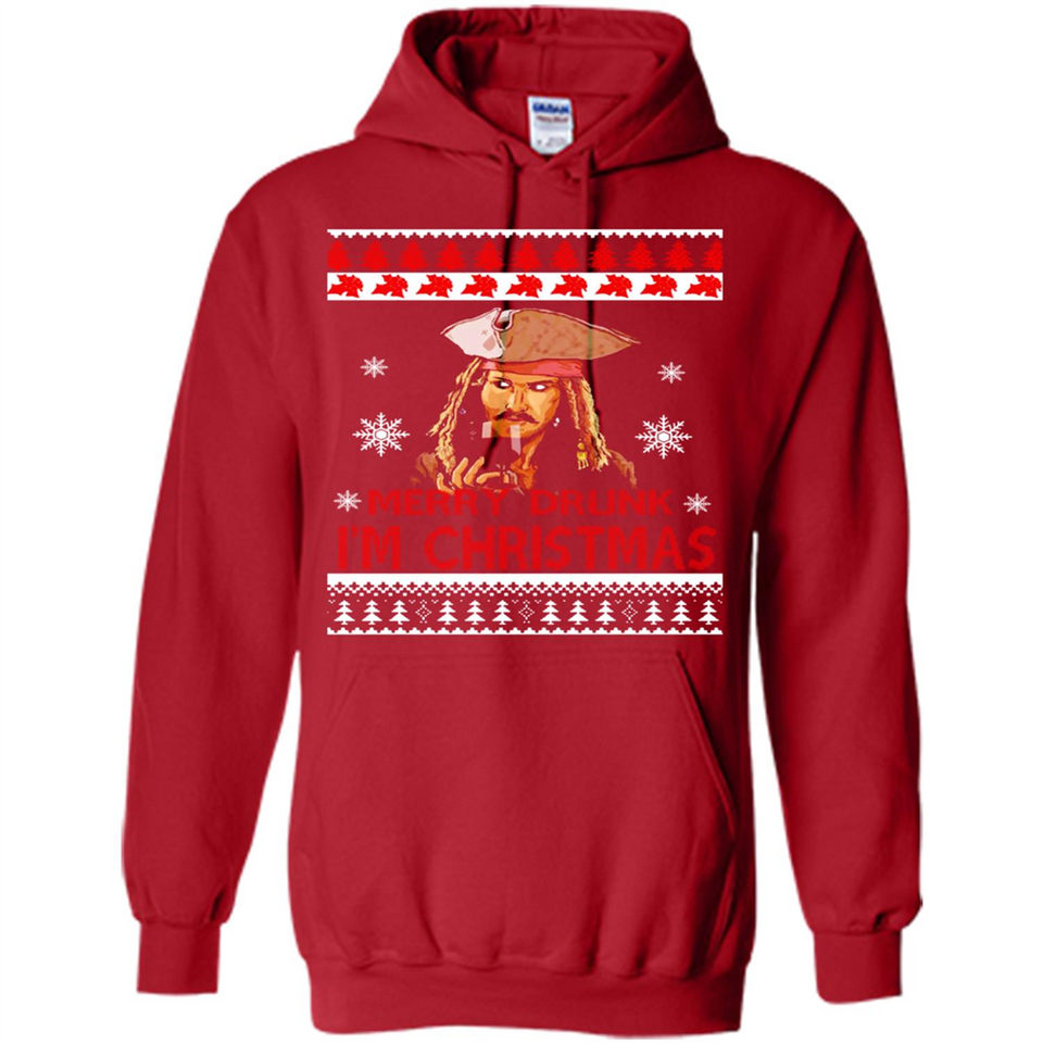 Jack sparrow Merry Drunk I'm Christmas - Hoodie