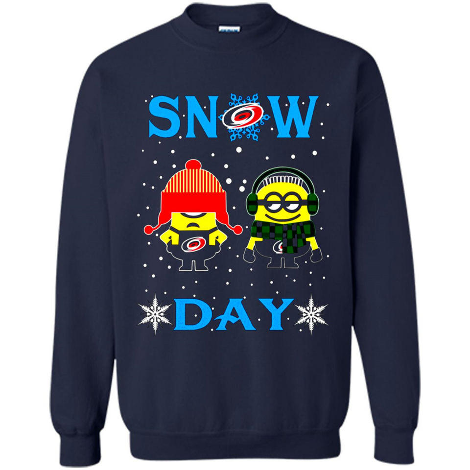 Snow Day Shirt For Carolina Hurricanes Vs Minion Fans pingpong