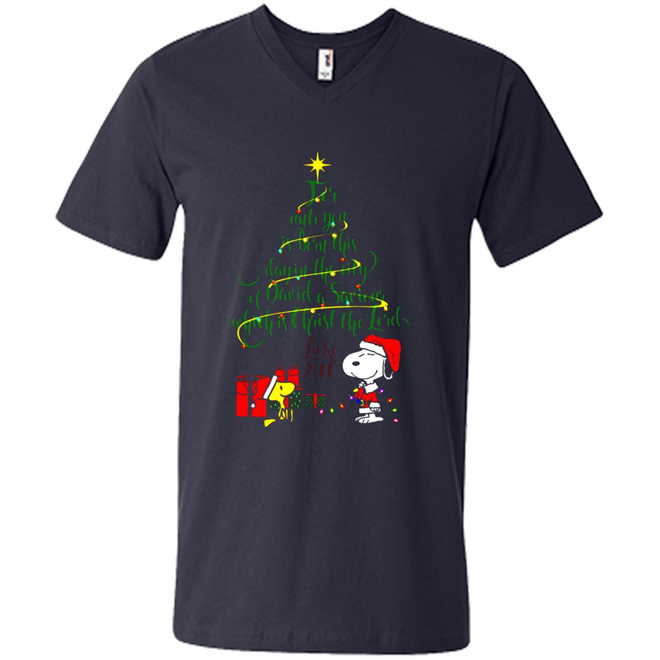 Snoopy Christmas Tree T-Shirt - Men's V-Neck
