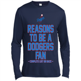 Reasons to be a Los Angeles Dodgers Fan Complete List on Back - Canvas Long Sleeve T-Shirt