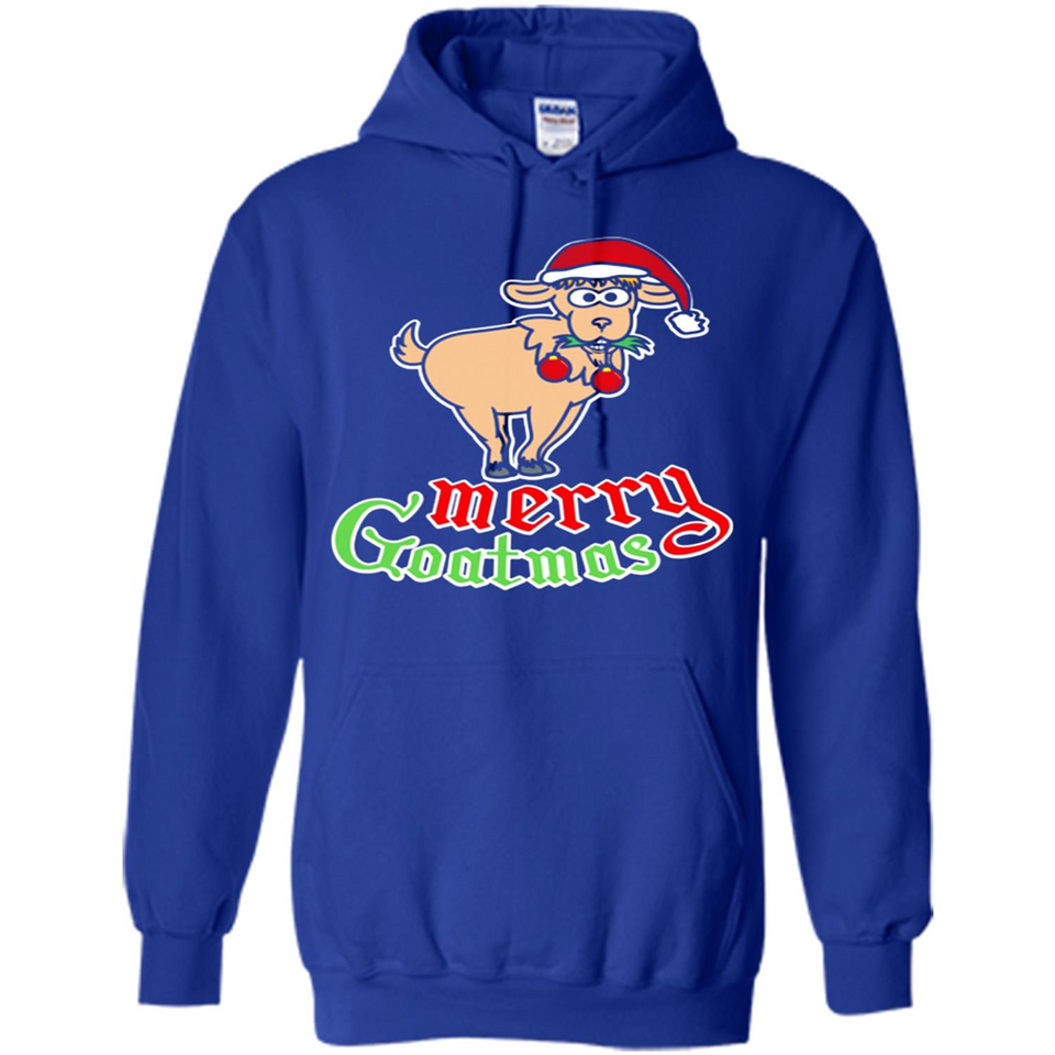 Christmas Merry Goatmas Goat Shirt Santa Hat - Hoodie