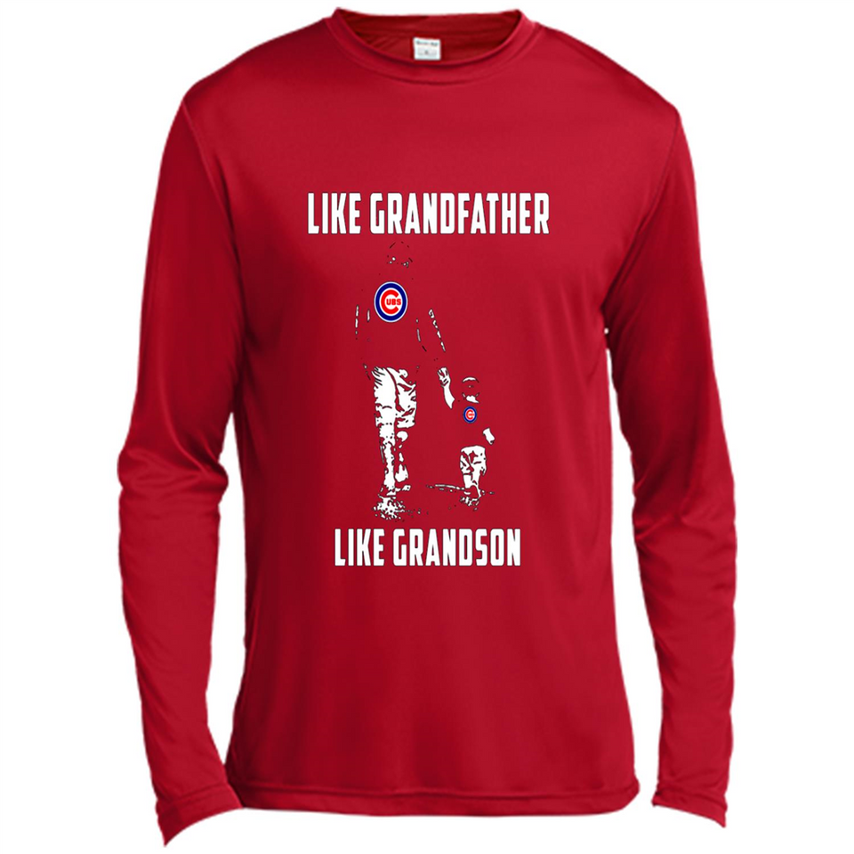 Chicago Cubs GrandFather Like GrandSon - Canvas Long Sleeve T-Shirt