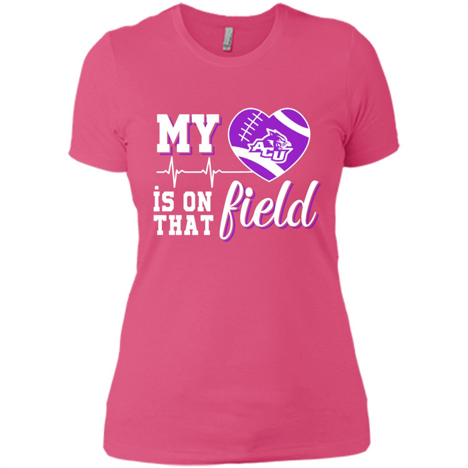 Abilene Christian Wildcats Football My Heart is on that Field - Ladies' Boyfriend T-Shirt