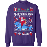Ugly Christmas Santa Riding Dolphin - Sweatshirt