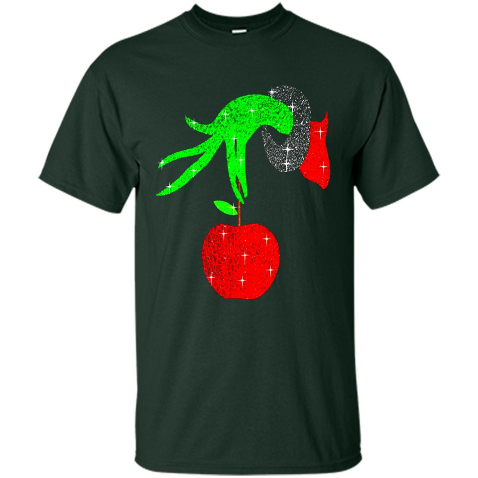 Christmas The Grinch Hand Holding Apple Ornament sweater - Shirt
