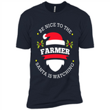 Be Nice to Farmer Santa Watching Christmas 1 - Premium Short Sleeve T-Shirt