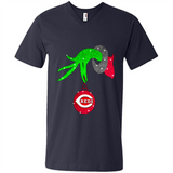 GRINCH HAND HOLDING CINCINNATI REDS GLITTER CHRISTMAS PINGPONG