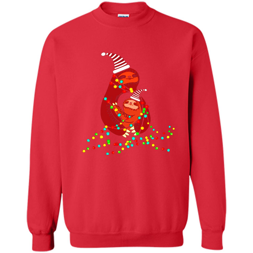 Christmas Lights Sloth Long Sleeve Santa Sloth - Sweatshirt