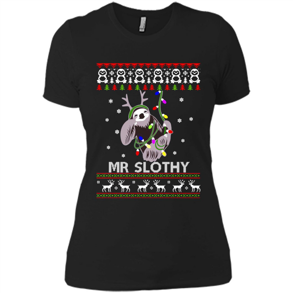 Mr Slothy Christma - Ladies' Boyfriend T-Shirt