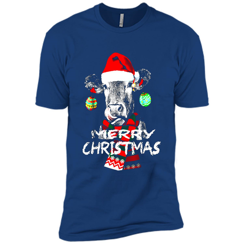 Fabulous Mooey christmas Heifers Cow Christmas lights - Premium Short Sleeve T-Shirt