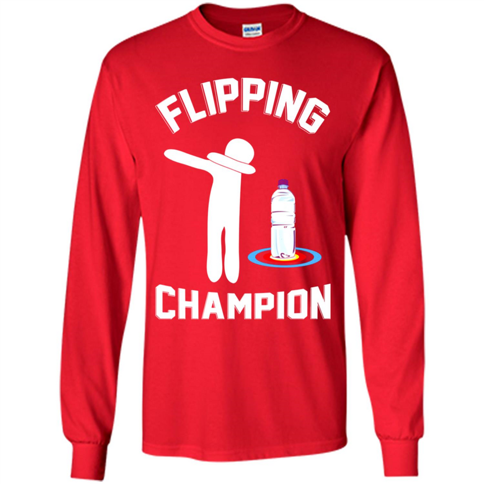 Water Bottle Flipping Tshirt Dabbing Flipping Champion - Long Sleeve T-Shirt