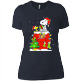 Anaheim Ducks Snoopy Ugly Christmas Sweaters - Ladies' Boyfriend T-Shirt