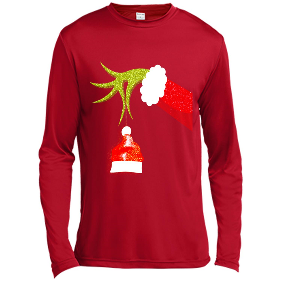 Funny Grinch Hand Holding Santa Hat Ornament Christmas PING PONG