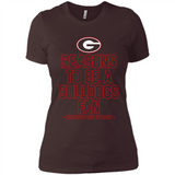 Reasons to be a Georgia Bulldogs Fan Complete List on Back - Ladies' Boyfriend T-Shirt