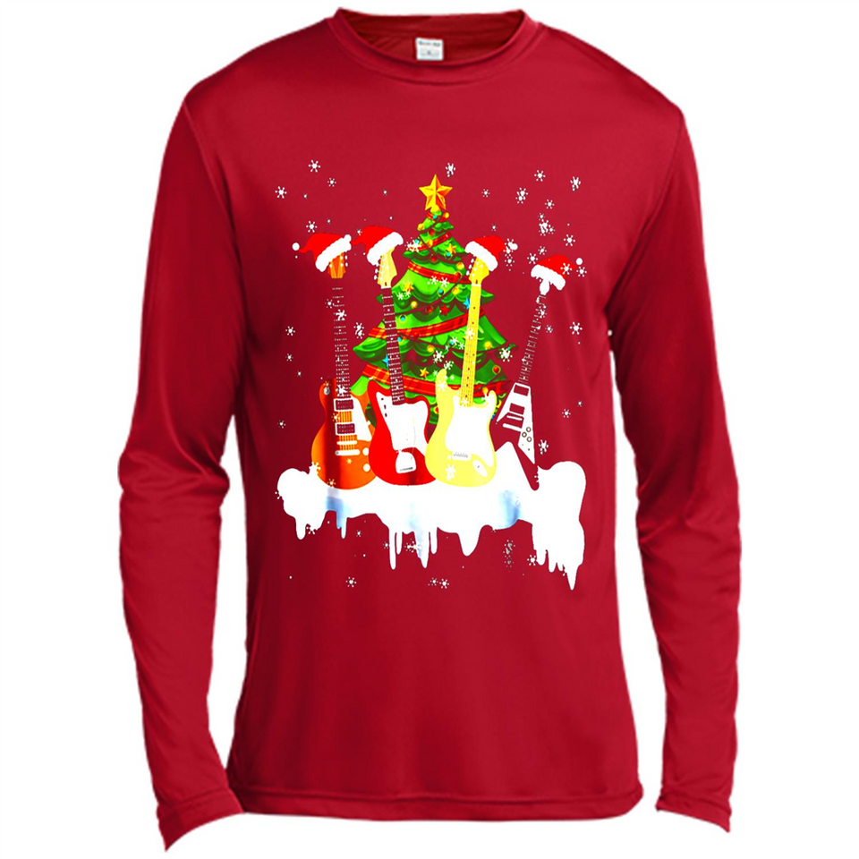 Santa Hat Electric Guitar Classical Guitar Christmas shirt Ladies' Boyfriend