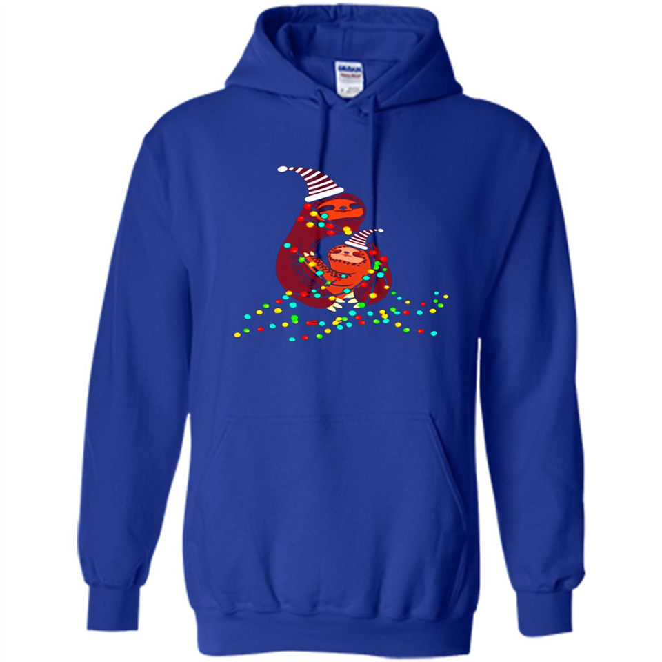 Christmas Lights Sloth Long Sleeve Santa Sloth - Hoodie