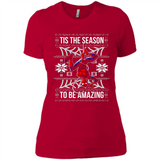Marvel Spider Man Tis The Season To Be Amazing Ugly Christmas Mug PINGPONG - Ladies' Boyfriend T-Shirt
