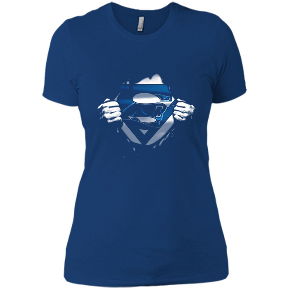 Carolina Panthers And Superman Fans - Ladies' Boyfriend T-Shirt