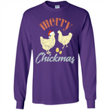 Christmas Chicken Vintage Shirt Funny Santa Hen Farmer Lover - Long Sleeve T-Shirt