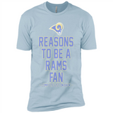Reasons to be a Los Angeles Rams Fan Complete List on Back - Premium Short Sleeve T-Shirt