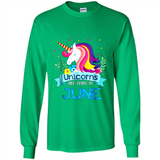 Unicorns are born in June Birthday Rainbow Gift Ladies Custom