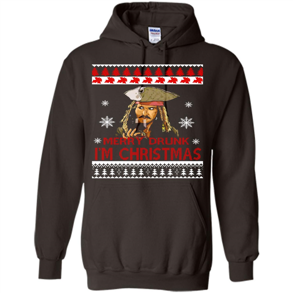 Jack sparrow Merry Drunk I'm Christmas - Hoodie
