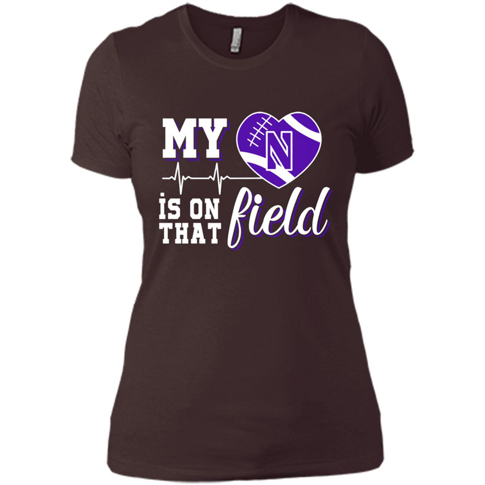 Northwestern Wildcats Football My Heart is on that Field - Ladies' Boyfriend T-Shirt