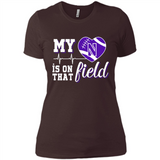 Northwestern Wildcats Football My Heart is on that Field - Ladies' Boyfriend T-Shirt