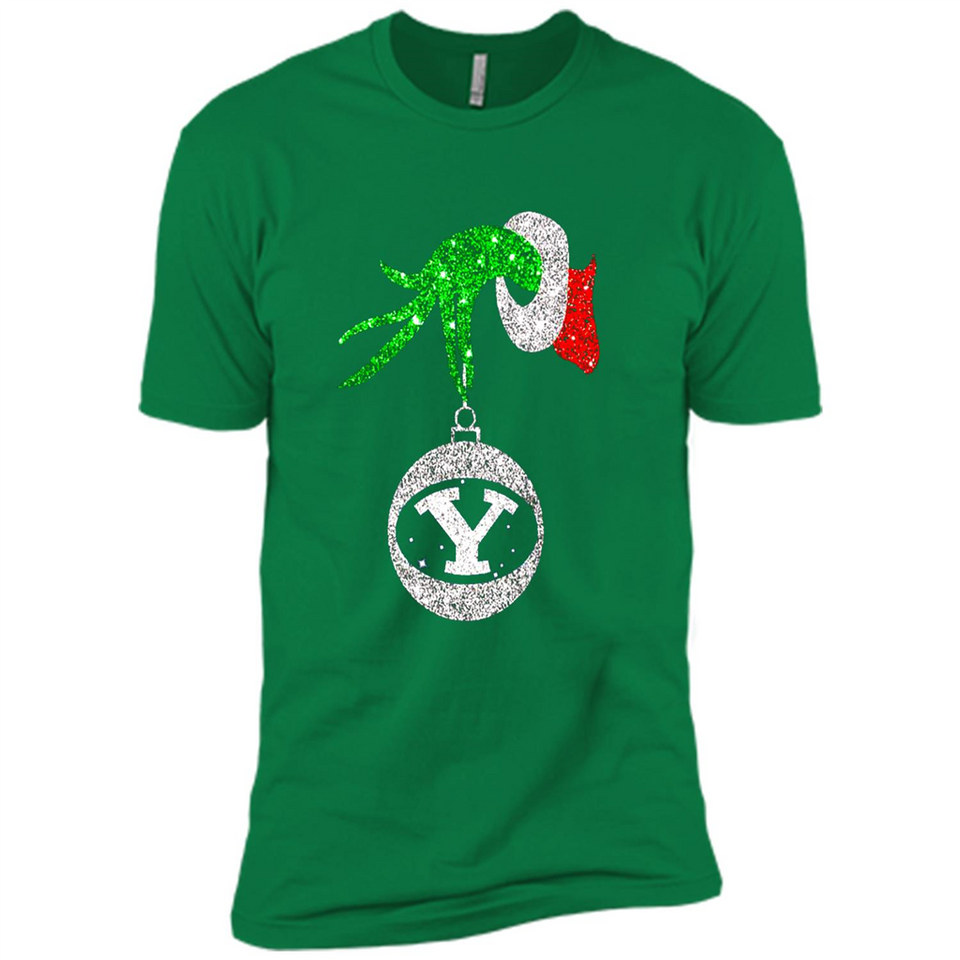 Fantastic Byu Cougars Glitter Grinch Monogram Ornament Christmas Gift - Premium Short Sleeve T-Shirt